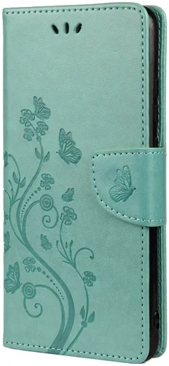 Samsung Galaxy A53 Hoesje Vlinder Bloem Book Case Pasjeshouder Groen afbeelding 4