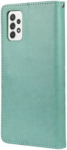 Samsung Galaxy A53 Hoesje Vlinder Bloem Book Case Pasjeshouder Groen afbeelding 5
