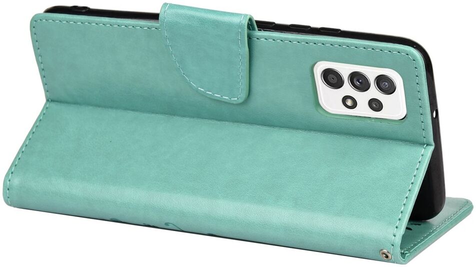 Samsung Galaxy A53 Hoesje Vlinder Bloem Book Case Pasjeshouder Groen afbeelding 6