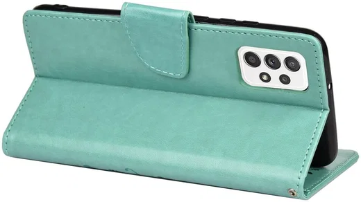 Samsung Galaxy A53 Hoesje Vlinder Bloem Book Case Pasjeshouder Groen afbeelding 6