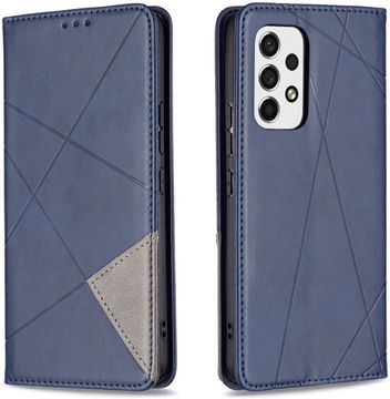 Samsung Galaxy A53 Hoesje Portemonnee Book Case Geometrie Design Blauw