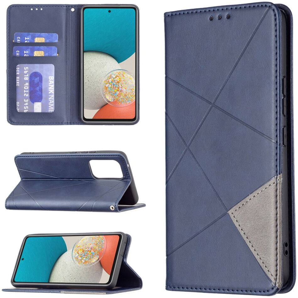 Samsung Galaxy A53 Hoesje Portemonnee Book Case Geometrie Design Blauw afbeelding 2