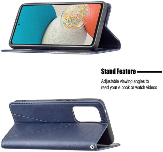 Samsung Galaxy A53 Hoesje Portemonnee Book Case Geometrie Design Blauw afbeelding 4