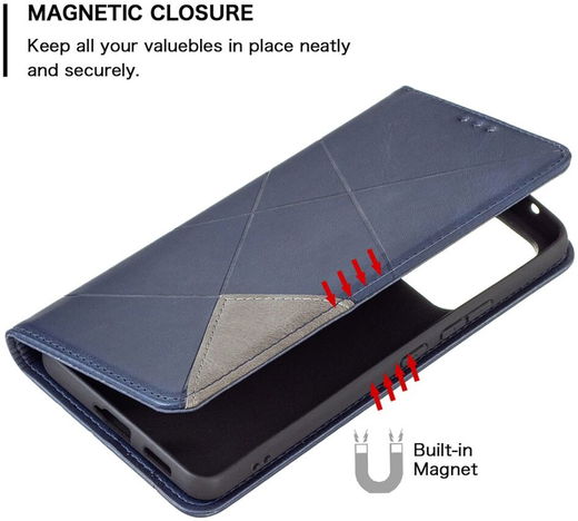 Samsung Galaxy A53 Hoesje Portemonnee Book Case Geometrie Design Blauw afbeelding 5