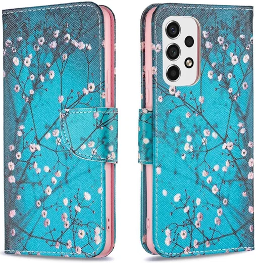 Samsung Galaxy A53 Hoesje Portemonnee Book Case Bloesem Print afbeelding 1