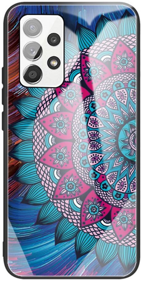 Samsung Galaxy A53 Hoesje Tempered Glass Back Cover Mandala Print afbeelding 1
