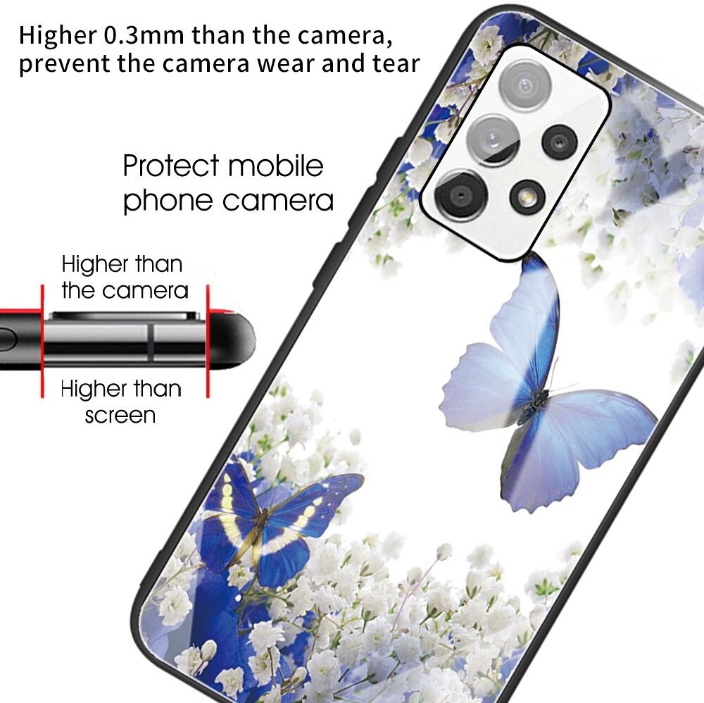 Samsung Galaxy A53 Hoesje Tempered Glass Back Cover Vlinder Print afbeelding 4