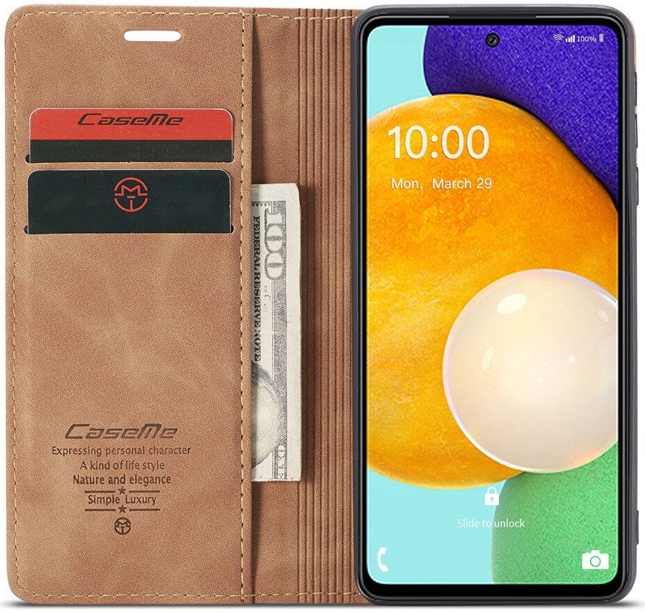 CaseMe 013 Samsung Galaxy A53 Hoesje Book Case met Pasjeshouder Bruin afbeelding 1