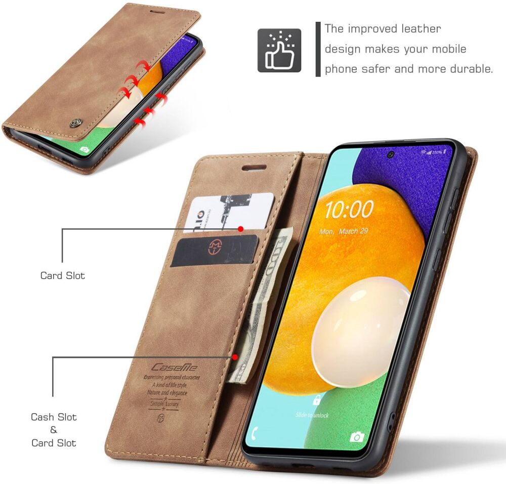 CaseMe 013 Samsung Galaxy A53 Hoesje Book Case met Pasjeshouder Bruin afbeelding 9