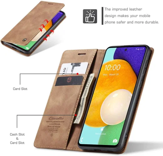 CaseMe 013 Samsung Galaxy A53 Hoesje Book Case met Pasjeshouder Bruin afbeelding 9