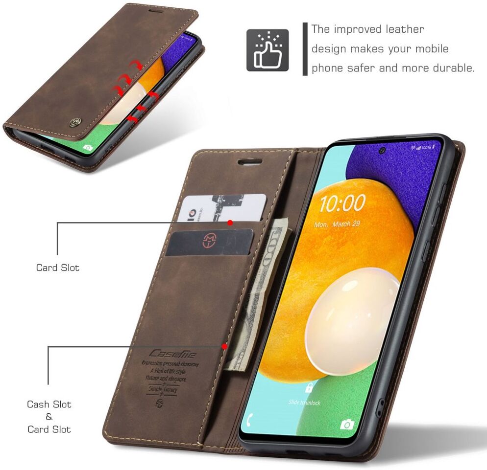 CaseMe 013 Samsung Galaxy A53 Hoesje Book Case met Pasjeshouder Coffee afbeelding 9
