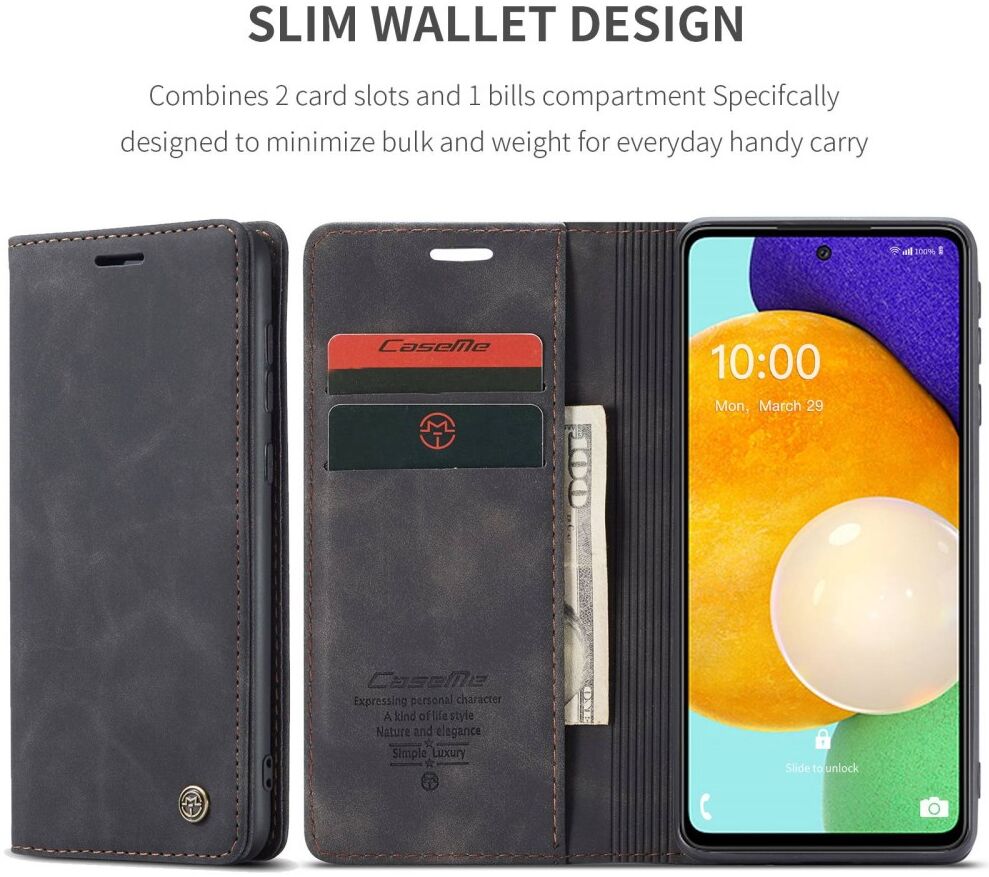 CaseMe 013 Samsung Galaxy A53 Hoesje Book Case met Pasjeshouder Zwart afbeelding 4