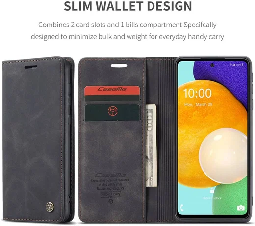 CaseMe 013 Samsung Galaxy A53 Hoesje Book Case met Pasjeshouder Zwart afbeelding 4