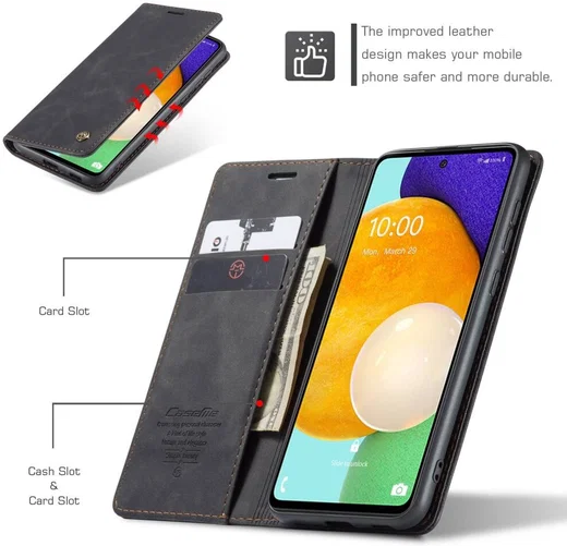 CaseMe 013 Samsung Galaxy A53 Hoesje Book Case met Pasjeshouder Zwart afbeelding 9