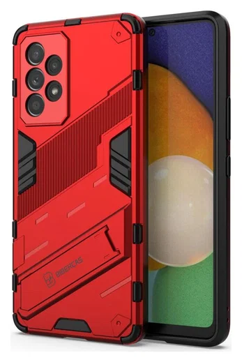 Samsung Galaxy A53 Hoesje Shockproof Kickstand Back Cover Rood afbeelding 2