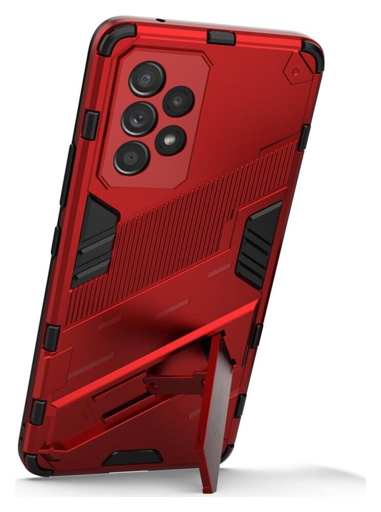 Samsung Galaxy A53 Hoesje Shockproof Kickstand Back Cover Rood afbeelding 3