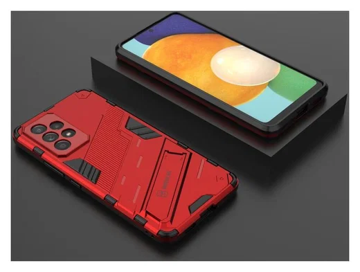Samsung Galaxy A53 Hoesje Shockproof Kickstand Back Cover Rood afbeelding 8