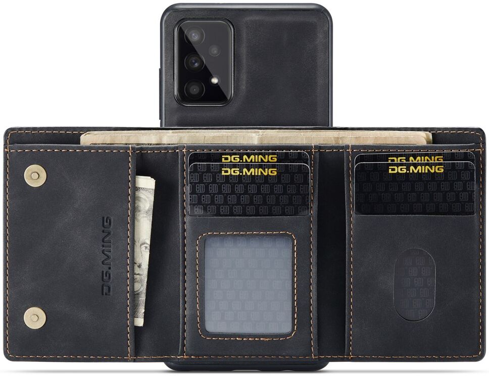 DG Ming Samsung Galaxy A53 Hoesje met Magnetische Kaarthouder Zwart afbeelding 2