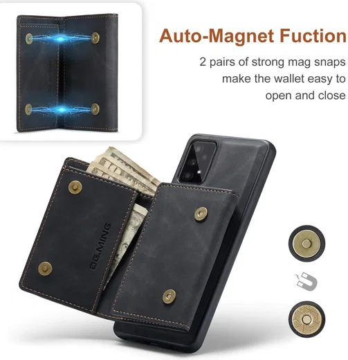 DG Ming Samsung Galaxy A53 Hoesje met Magnetische Kaarthouder Zwart afbeelding 3