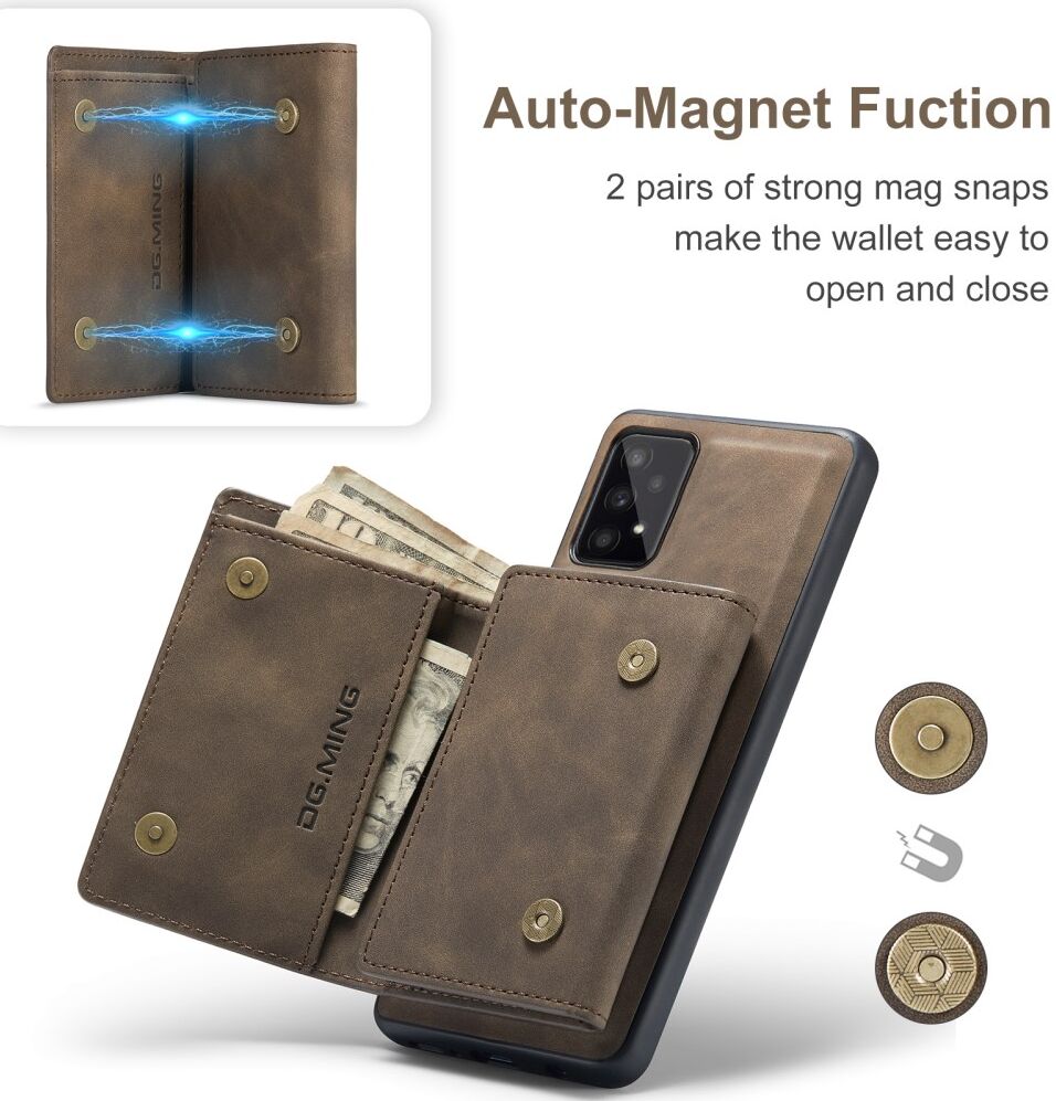 DG Ming Samsung Galaxy A53 Hoesje met Magnetische Kaarthouder Coffee afbeelding 3