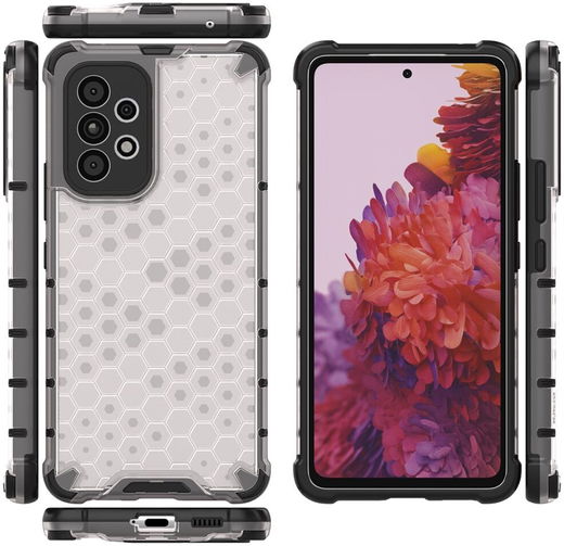 Samsung Galaxy A53 Hoesje Honingraat Back Cover Hybride Grijs afbeelding 2