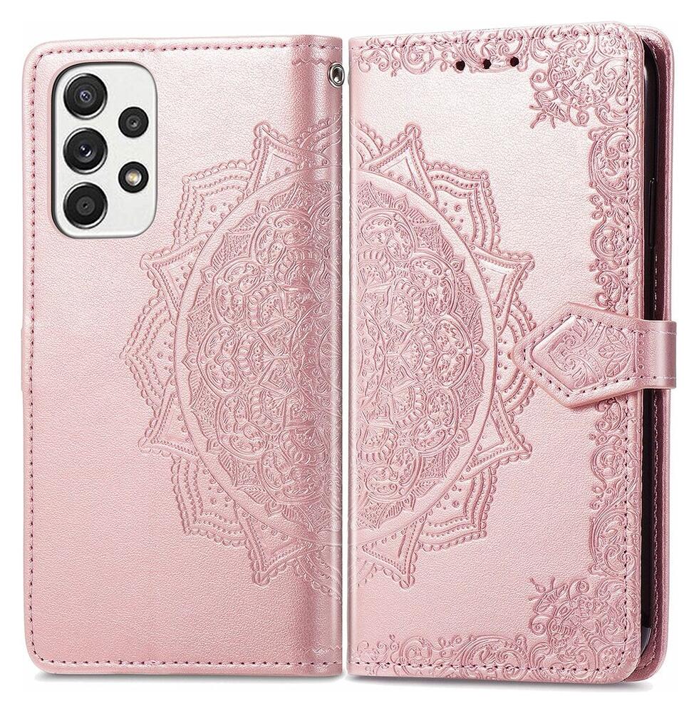 Samsung Galaxy A53 Hoesje Mandala Book Case met Pasjeshouder Roze afbeelding 1