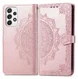 Samsung Galaxy A53 Hoesje Mandala Book Case met Pasjeshouder Roze