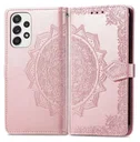 Samsung Galaxy A53 Hoesje Mandala Book Case met Pasjeshouder Roze