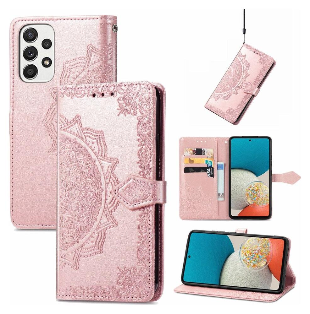 Samsung Galaxy A53 Hoesje Mandala Book Case met Pasjeshouder Roze afbeelding 7