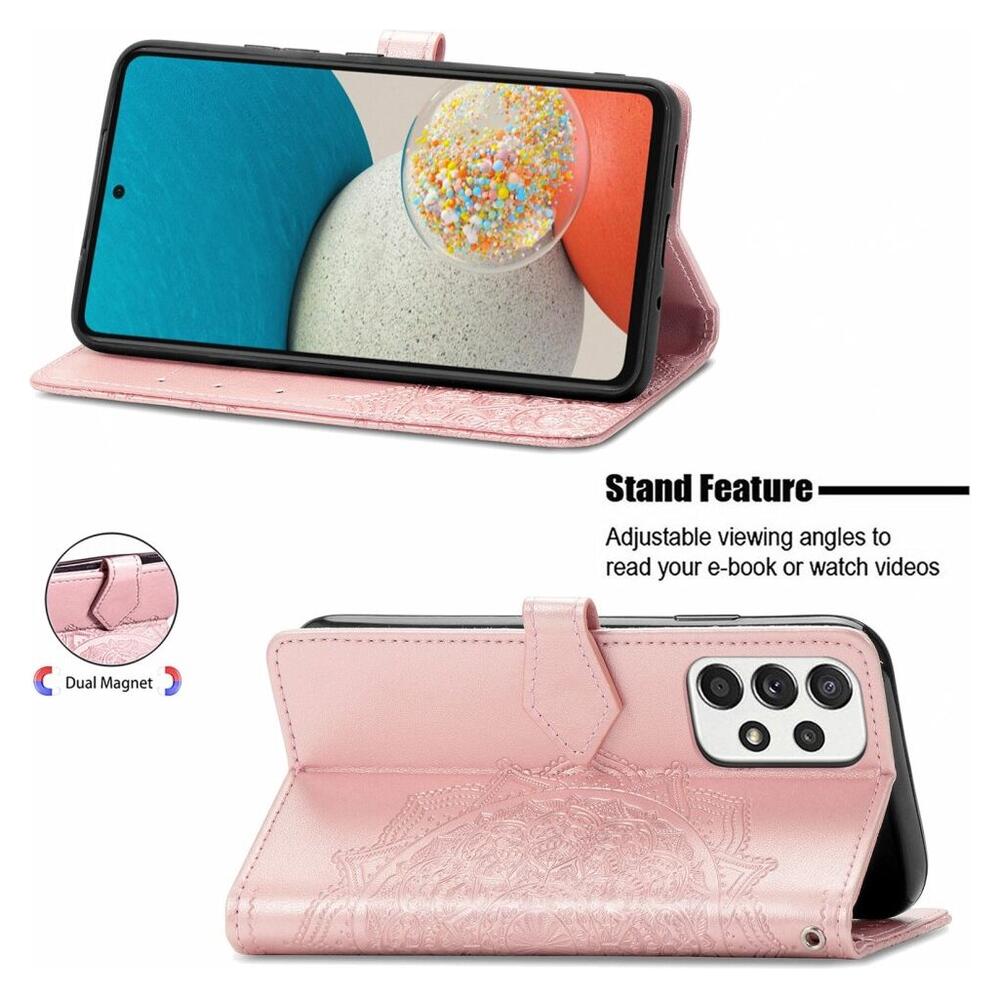 Samsung Galaxy A53 Hoesje Mandala Book Case met Pasjeshouder Roze afbeelding 8
