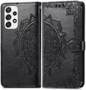 Samsung Galaxy A53 Hoesje Mandala Book Case met Pasjeshouder Zwart