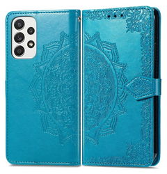 Samsung Galaxy A53 Hoesje Mandala Book Case met Pasjeshouder Blauw afbeelding