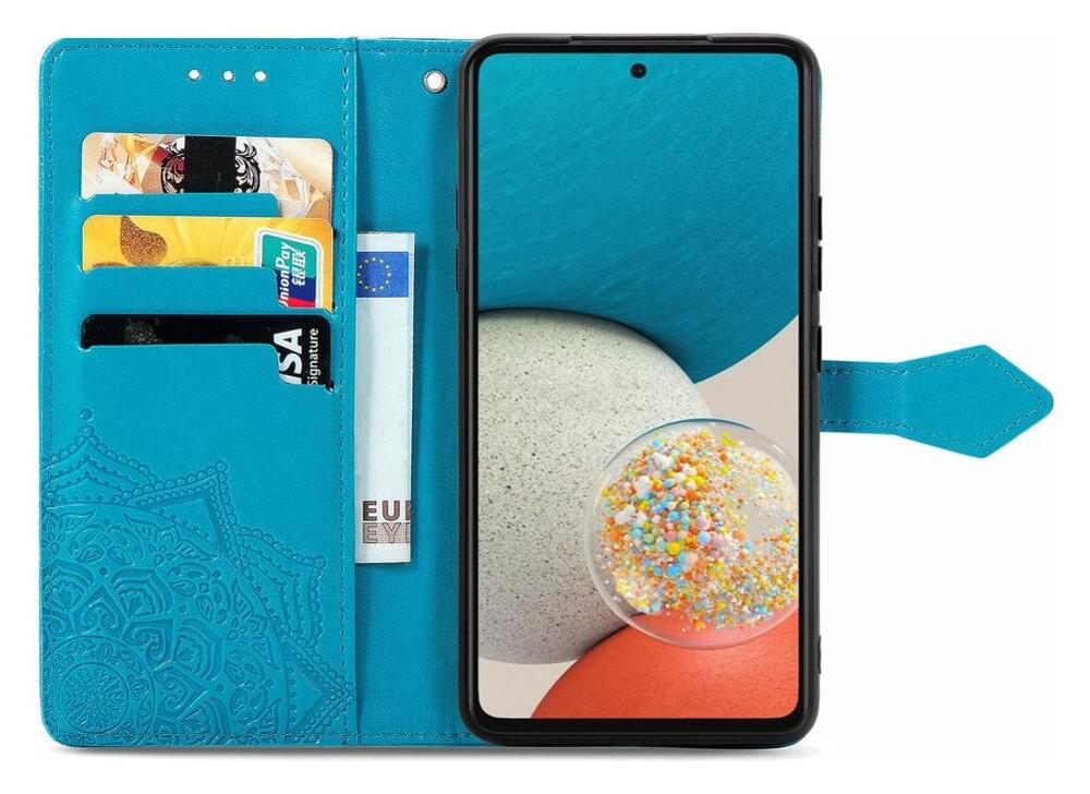 Samsung Galaxy A53 Hoesje Mandala Book Case met Pasjeshouder Blauw afbeelding 2