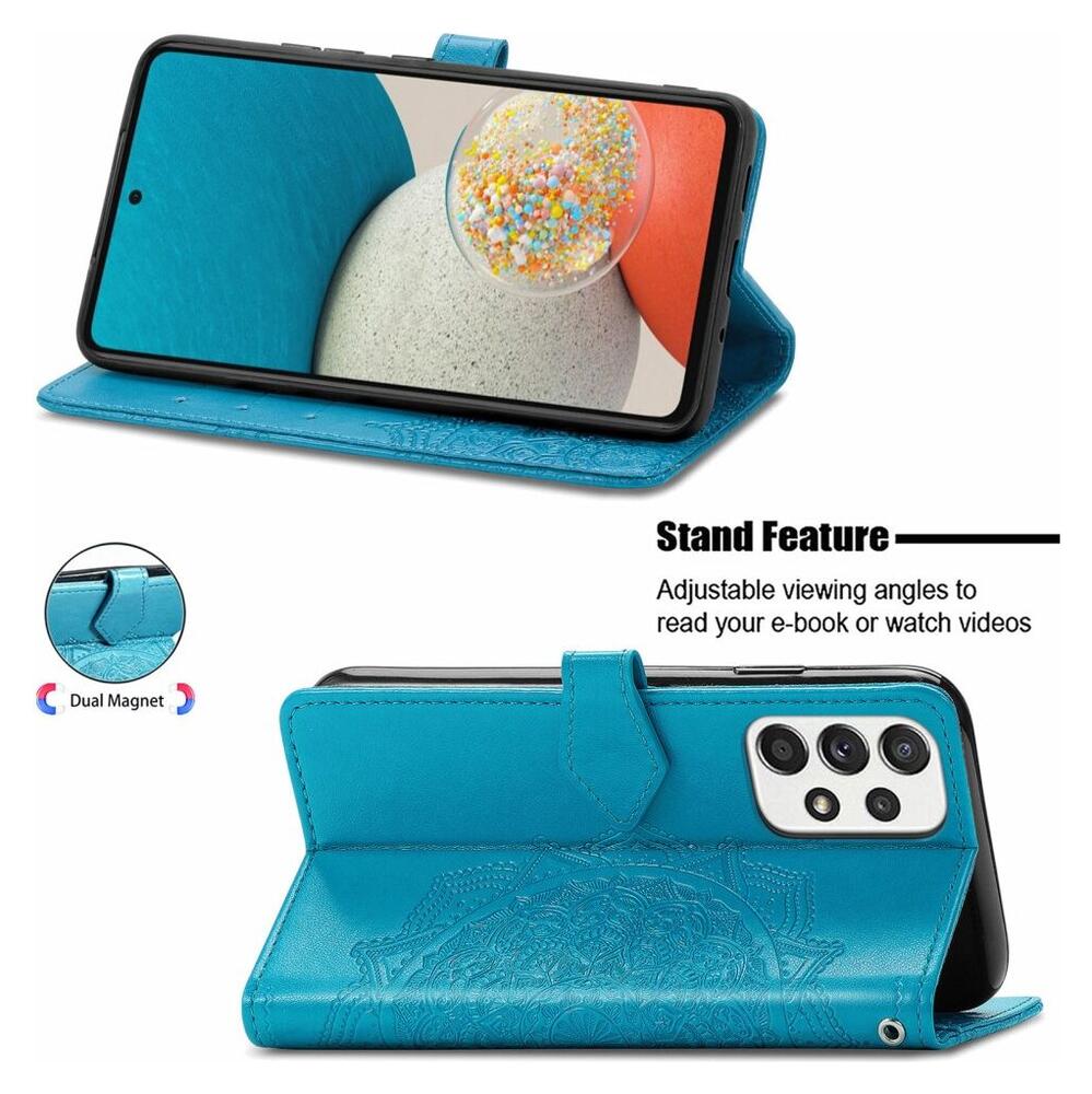 Samsung Galaxy A53 Hoesje Mandala Book Case met Pasjeshouder Blauw afbeelding 4