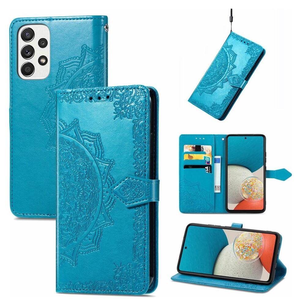 Samsung Galaxy A53 Hoesje Mandala Book Case met Pasjeshouder Blauw afbeelding 6