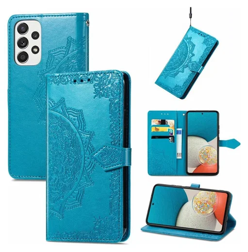Samsung Galaxy A53 Hoesje Mandala Book Case met Pasjeshouder Blauw afbeelding 6