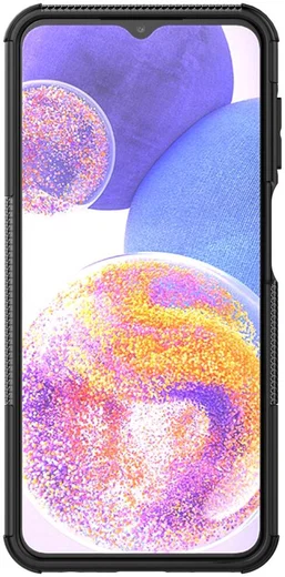 Samsung Galaxy A23 Hoes Robuust Hybride Back Cover Zwart afbeelding 3