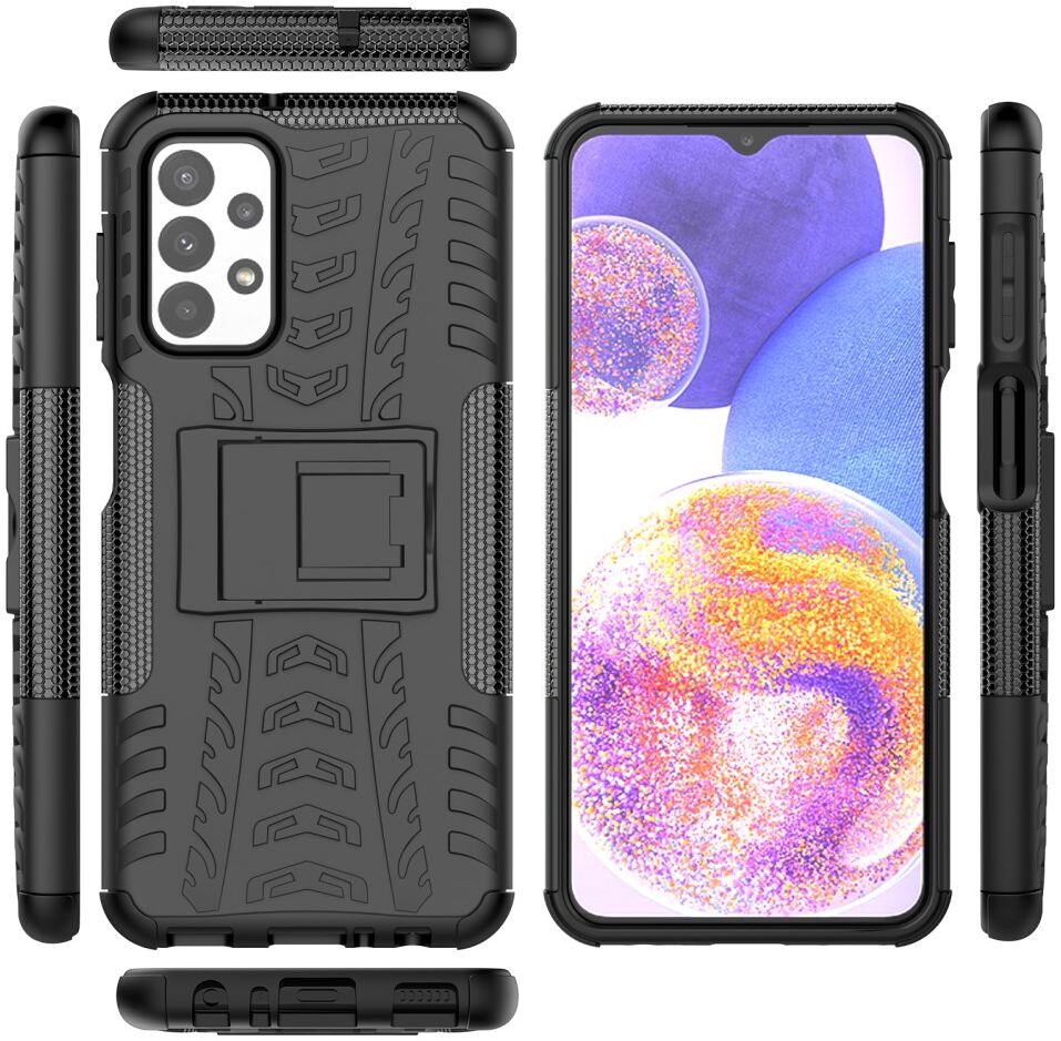 Samsung Galaxy A23 Hoes Robuust Hybride Back Cover Zwart afbeelding 7