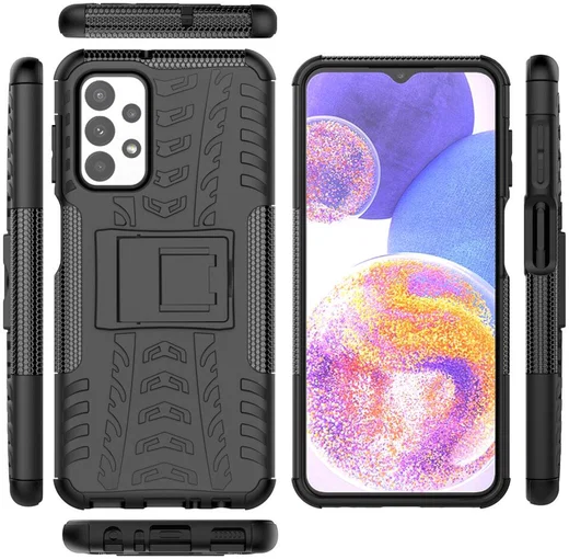 Samsung Galaxy A23 Hoes Robuust Hybride Back Cover Zwart afbeelding 7