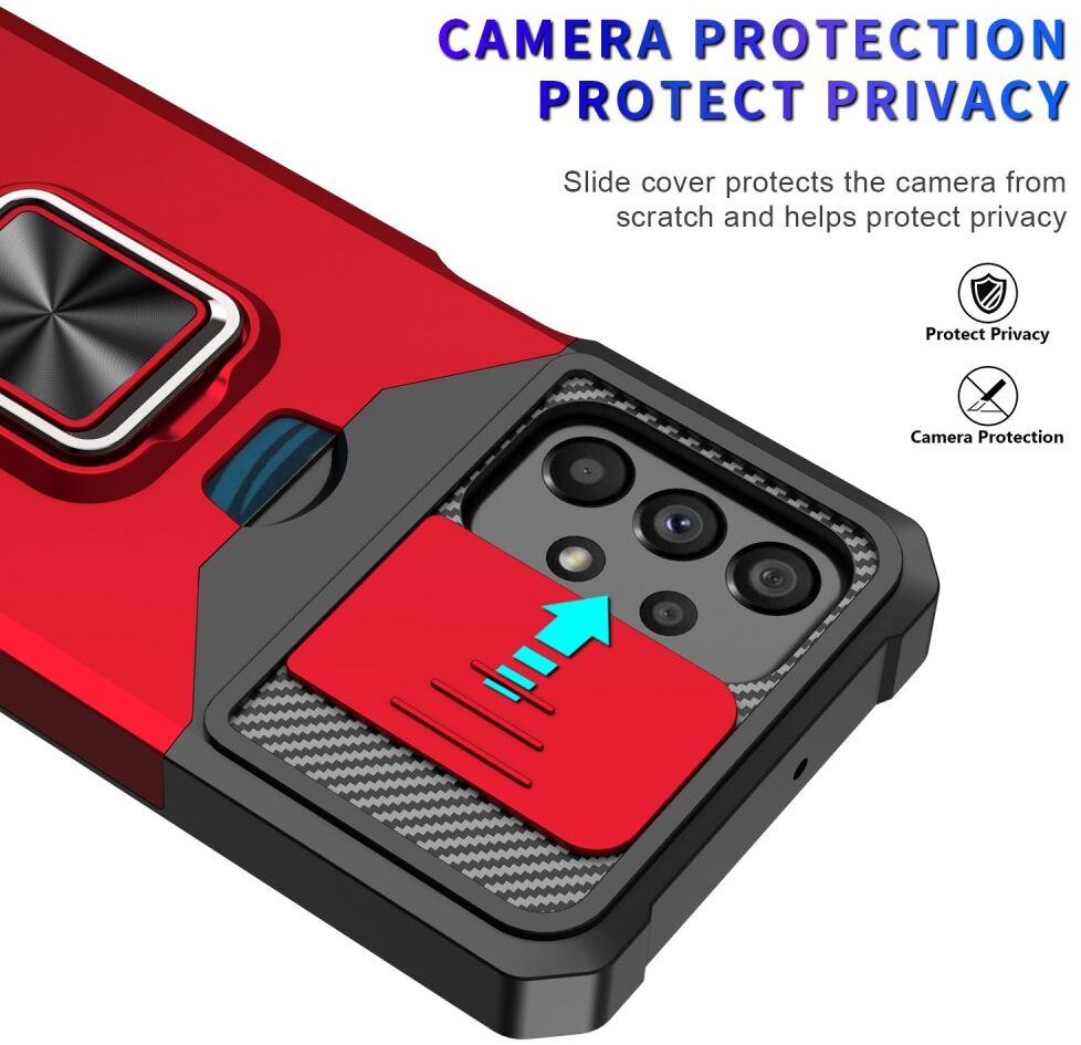 Samsung Galaxy A23 Hoesje met Camera Slider en Kickstand Ring Zwart afbeelding 5
