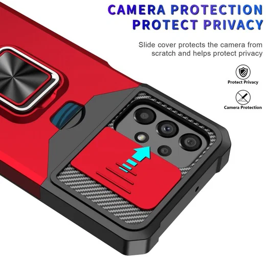 Samsung Galaxy A23 Hoesje met Camera Slider en Kickstand Ring Zwart afbeelding 5