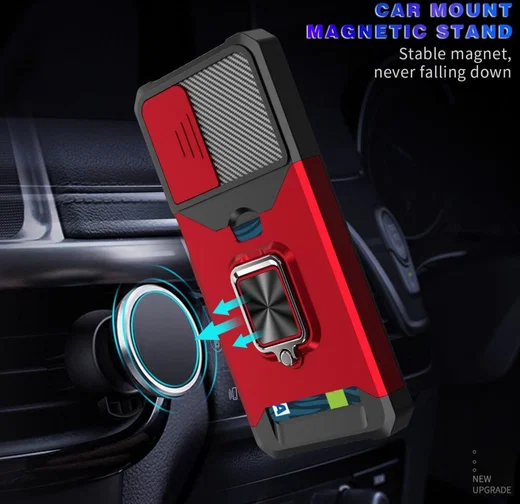 Samsung Galaxy A23 Hoesje met Camera Slider en Kickstand Ring Zwart afbeelding 7