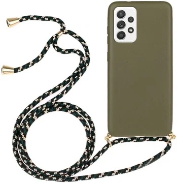 Samsung Galaxy A53 Hoesje Flexibel TPU met Koord Back Cover Groen