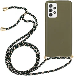 Samsung Galaxy A53 Hoesje Flexibel TPU met Koord Back Cover Groen afbeelding