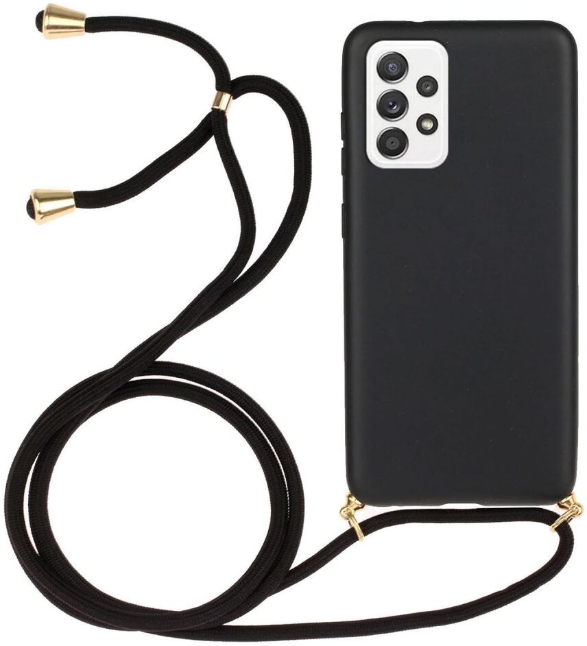 Samsung Galaxy A53 Hoesje Flexibel TPU met Koord Back Cover Zwart afbeelding 1