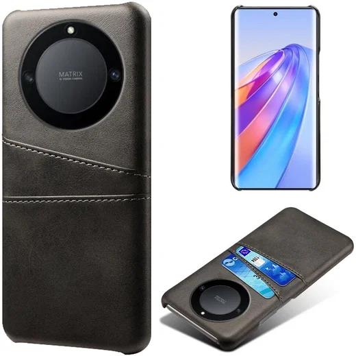 Honor Magic5 Lite Hoesje met Kaarthouder Back Cover Zwart afbeelding 3