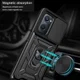 Realme 9i/Oppo A76/A96 Hoesje Camera Slider en Kickstand Ring Zwart afbeelding 3