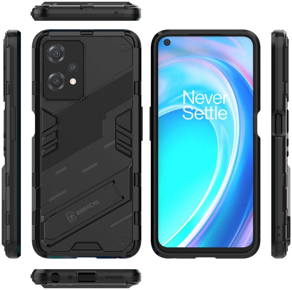 OnePlus Nord CE 2 Lite Hoesje Shockproof Kickstand Back Cover Zwart afbeelding 7
