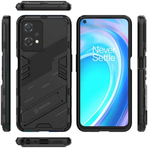OnePlus Nord CE 2 Lite Hoesje Shockproof Kickstand Back Cover Zwart afbeelding 7