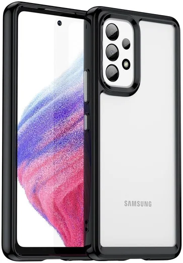 Samsung Galaxy A53 Hoesje Acryl Back Cover Zwart afbeelding 1